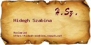 Hidegh Szabina névjegykártya